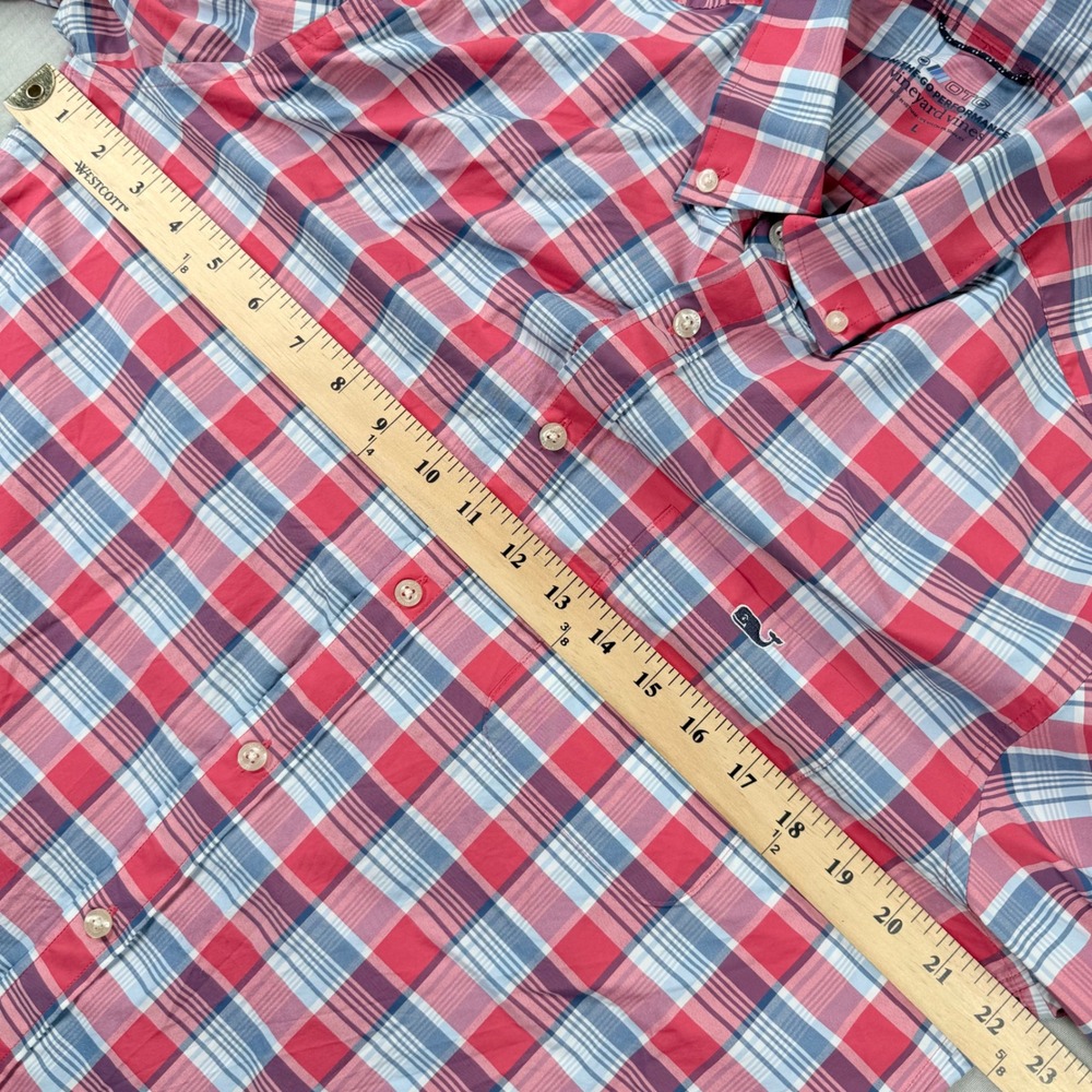 Vineyard Vines On-The-Go Performance Shirt Mens Large Red Plaid Button Down OTG - Picture 4 of 6